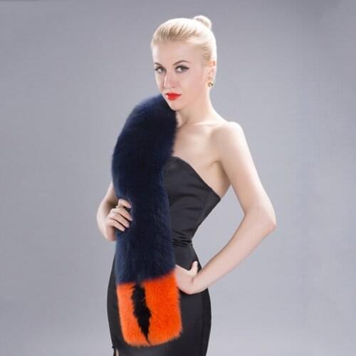 Fashion Womens Fur Shawls Winter Real Fox Fur Scarf Thick Warm Hair Shawl New High-End Womens Party Fur Scarf HW-03