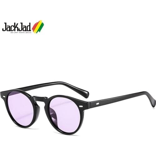 JackJad Fashion Gregory Peck Style Vintage Round Sunglasses Tint Ocean Lens Rivets Brand Design Sun Glasses Oculos De Sol 3358
