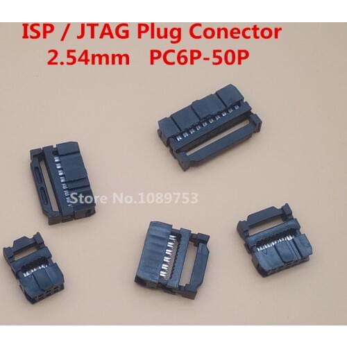 20pcs JTAG IDC Socket Kit 2.54mm ISP Plug Female Dual Row Connector FC-6/8/10/14/16/20-50P