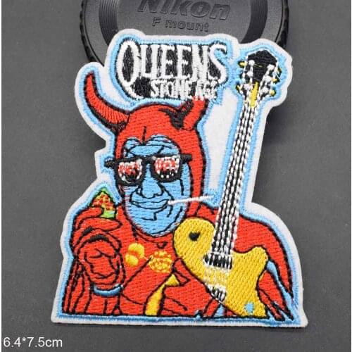 Queen With Guitar Music Iron On Embroidered Clothes Patches For Clothing Music Band Stickers Garment Wholesale