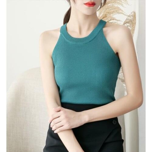 Womens 2021 new solid color top muscle tank top women spaghetti strap tank top satin shirt women black top Tops