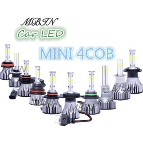 NEWLY MINI MX15 4 COB Lights H1 H3 880 H4 H7 H8 H11 9004 9005 9006 9007 5202 Car Headlight Led Kit 16000LM 12V 72W 6500K Lamp