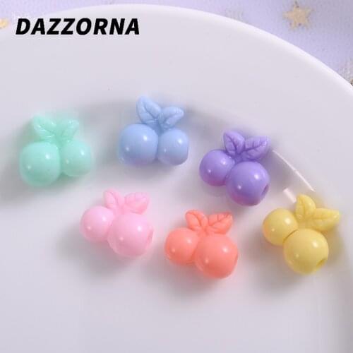 New 6colors 50-300Pcs/Pack Cartoon Fruit Shape Acrylic Beads With Hole Loose Spacer Beads For Necklace Diy Bracelet Accessories