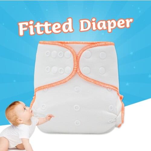 2021 New Fitted Diaper Washable Adjustable Cloth Nappies Reusable 100% Bamboo Cloth Diaper Newborn Cover 3-15kg