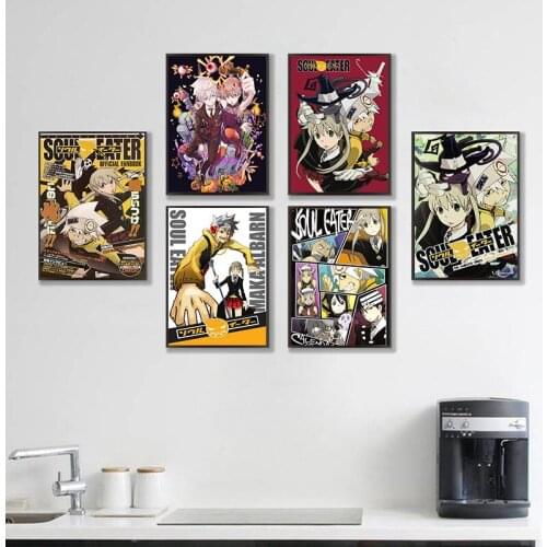 Anime Soul Eater Retro Art Home Decor Quality Canvas Painting Poster Kids Room Room Living Wall Decor Picture