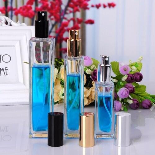 30ml/50ml/100ml High-grade Transparent Square Glass Perfume Bottle Fine Mist Spray Empty Cosmetics Bottle 30pcs/lot