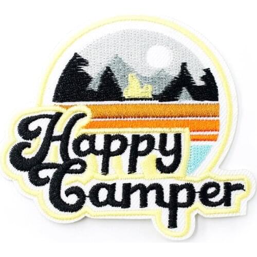 HAPPY... Size:7.5x8.2cm Cloth Patch Badge Embroidered Cute Badges Abstract Iron On Kids Patches For Clothes Stickers