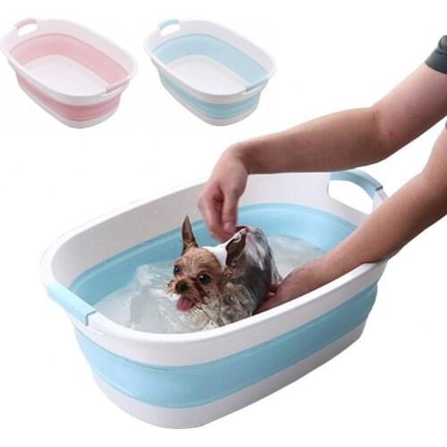 Foldable Pet Shower Bathtub Portable Silicone Puppy Cats Bath Tubs Multifunction Thick Small Dog Bathtub Cleaning Supplies