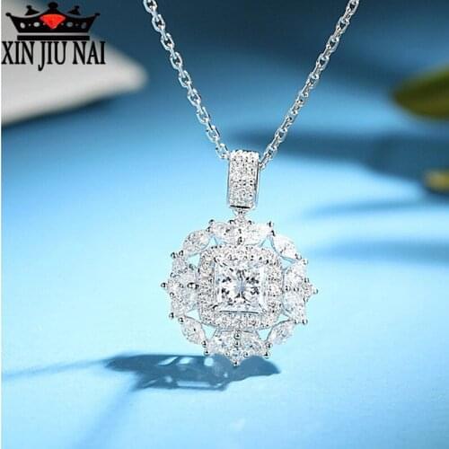 Snowflake pearl pendant fashion simple super flash zircon temperament wild necklace ladies short clavicle chain 925 necklace