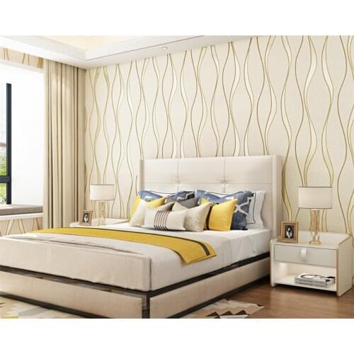 Beibehang Curve stripe modern wallpaper living room non-woven papel de parede wallpaper bedroom modern wallpaper TV background