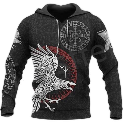 Tessffel Vikings God Viking Warrior Odin Tattool Harajuku NewFashion Tracksuit 3DPrint Streetwear Pullover Hoodies Men/Women 12