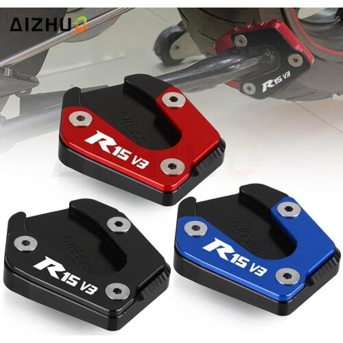 R15 V3 Motorcycle Foot Side Stand Extension Kickstand Pad Support Plate Enlarge FOR YAMAHA YZFR15 YZF R15 2017 2018 2019 2020