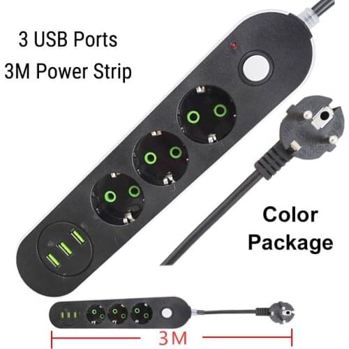 EU Plug Smart Electrical Extension USB Socket Power Strip Home Office Surge Protector for Phone tables desk 2500W 10A Network