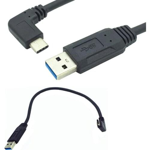 USB 3.0 Male to USB 90 degree Angle 3.1 Type-C Male USB Data Sync & Charge Cable Connector