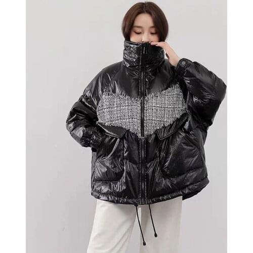 Down 2021 jacket new Korean plus size winter coat women big pocket parka turn-down collar thick warm outerwear Pure color coat