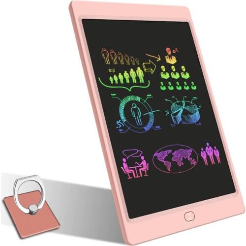 LCD Writing Tablet, 12 inch Colorful Screen, Electronic Business Drawing Doodle Board,Drawing Pad & Memo Board with Holder Pink