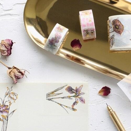 1pcs Gilding series Grip tape album Diary DIY decorative stickers 15 30 40mmx5m