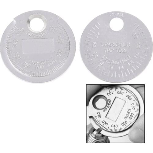 1pcs Meting Coin-Type 0.6-2.4mm Spark Plug Gap Gauge Measurement Tool Range Spark Plug Gage Caliber Measuring Tool
