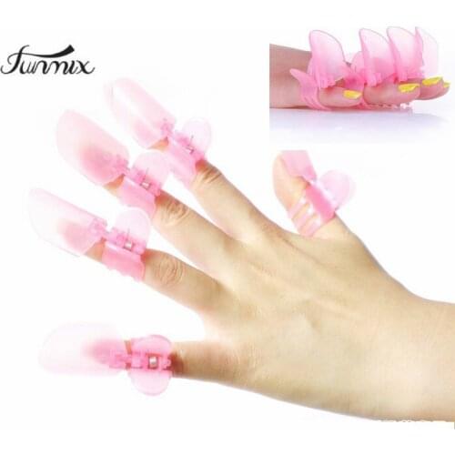 10pcs/sets New Arrival Nail Tools Manicure Nail Polish Varnish Protection Clip Tip Protectors Covers Pink