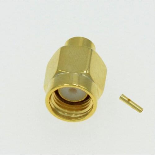 10pcs RP-SMA Male Solder For Semi-Rigid RG402 0.141" Cable RF Connector