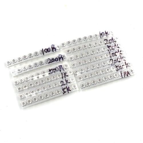 130PCS 3*3 Trimpot Trimmer Potentiometer Kit Variable Resistor Kit 10R-1M 3X3 SMD Potentiometer Resistance 10 ohm-1M ohm