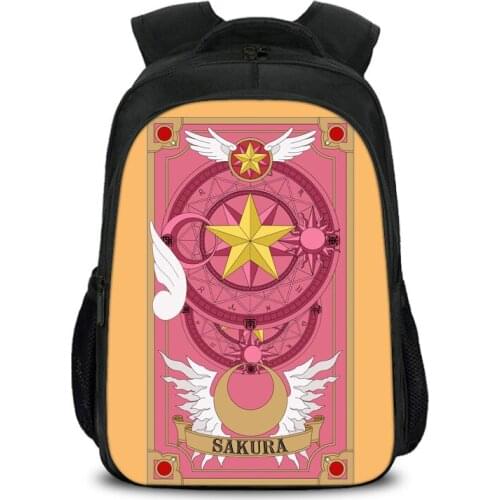 16inch Card Captor Sakura Anime Boy Girls School Bag Book Bag Backpack Children Students Mochila Back To School Gift