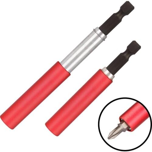 2pcs 1/4 Inch Hex Bit Tip Holder Quick Release Magnetic Screwdriver Bit Holder Extension Bar Hand Tool