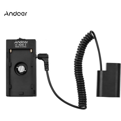 Andoer NP-F970 F750 Battery Plate Holder Adapter + DMW-DCC12 Dummy Battery Coupler for GH3/GH4/GH5/GH5S Cameras