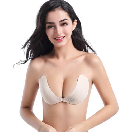Seamless Self-Adhesive Sticky Wedding Party Gather Bra Strapless Push Up Bra Wireless Sexy Lingerie Invisible Silicone Women Bra