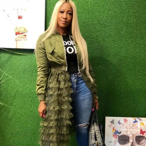 BKLD Fashion Coats 2019 Women Fall Jacket Sexy Lace Tutu Patchwork Long Jackets Women S-3XL Plus Size Woman Jackets And Coats