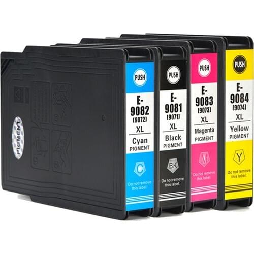 For Epson T9081 T9082 T9083 T9084 Ink Cartridge T9071 BK/C/M/Y For Epson WorkForce Pro WF-6090DW 6590DWF Printer