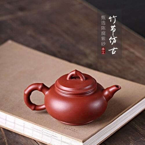Dahongpao undressed ore purple clay pure handmade pot of archaize of bamboo tea gift box a generation of delivery