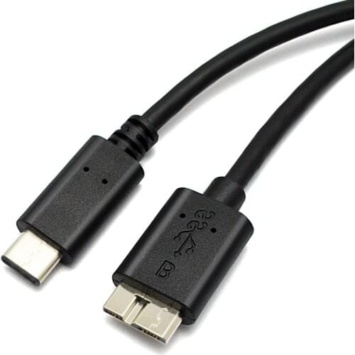 Hard disk use black PVC type c usb to micro 10pin B male cable 5Gbps data speed