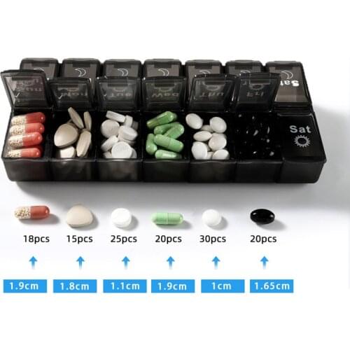 1/2 pack 7 days weekly pill case 28 grids medicine tablte dispenser organizer pill box pill storage organizer container
