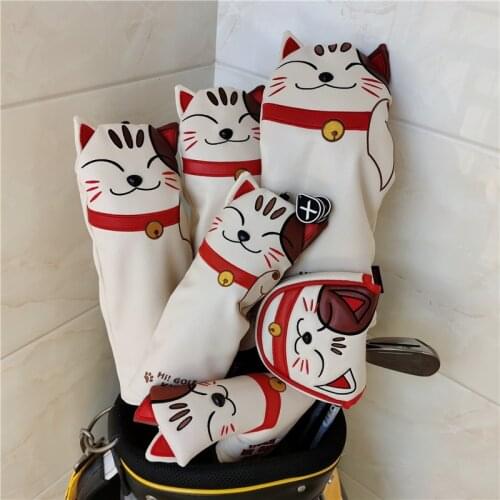 KITTY CAT golf complete set headcovers Animal golf club driver fairway woods hybrid putter covers CUTE GIFT