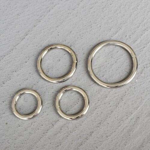 50 Pcs 15/20/25/30mm Silver O Ring Metal Buckle for Handbag Strap Dog Chain Webbing Snap Clasps Purse Bag Handle DIY Leather