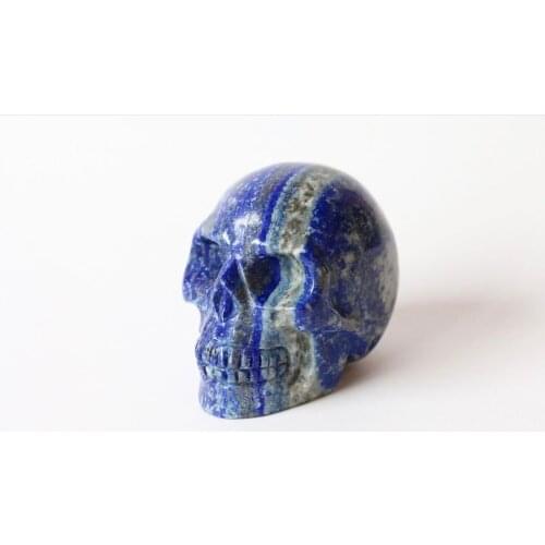 Natural Lapis Lazuli Crystal Skull Reiki Gem Hand Carved Decoration