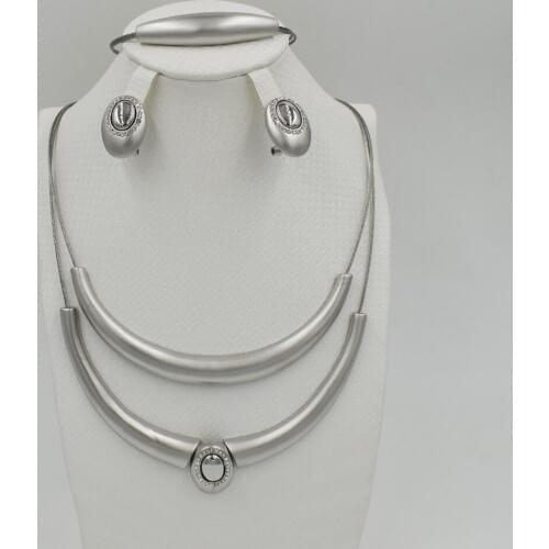 New High Quality Dubai gold big Jewelry Set 3 tones Gold color Nigerian Wedding African Jewelry Sets Parure Bijoux Femme