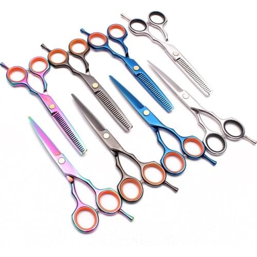 5.5" Stainless Engraving Logo Professional Grooming Scissors Straight Scissors Thinning Shears Pet Scissors Animal Shears C1004
