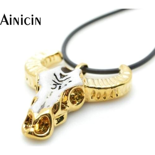5pcs Gold Color Tauren Totem Pendant 40cm Rubber Chain Necklace For Fashion Men and Women Jewelry