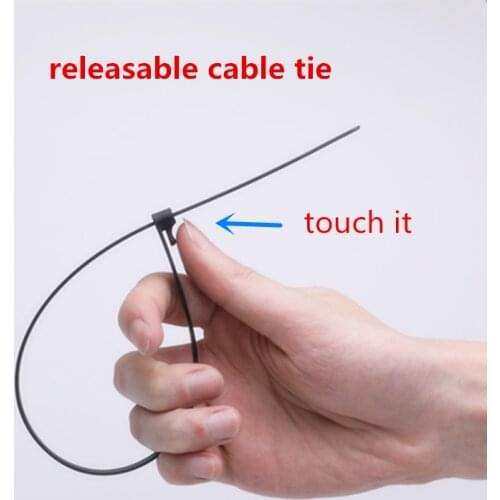 20PCS Releasable Cable Tie Zip Ties color Black and White Plastic 8mm*150mm 8*200 8*250 8*300 8*400 8*450mm