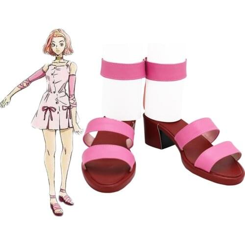JoJos Bizarre Adventure Reimi Sugimoto Cosplay Shoes Pink Sandals Custom Made Any Size