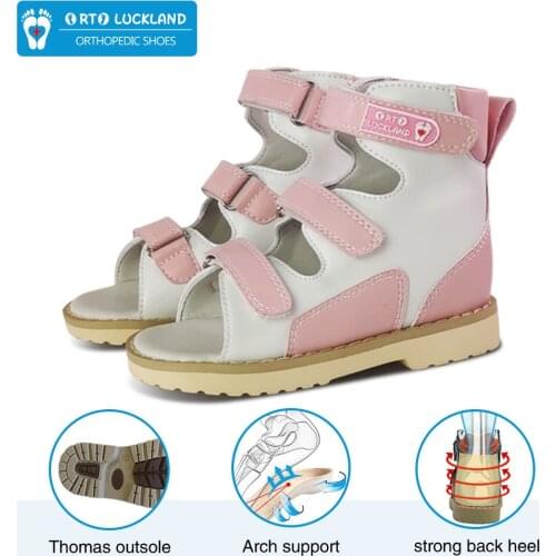 Girls Princess Sandals Babies Orthopedic Shoes For Children Kids Toddler Summer Leather School Flatfoot Platform Pink Footwear