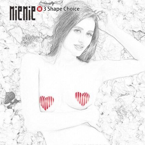 Sexy experience 1 pairs (2Pcs) Disposable Self Adhesive Waterproof stripe colors Print Pasties Breast Stickers Nipple Cover