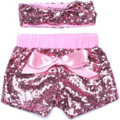 Girls Gold sequin shorts with matching bow baby shorts toddler birthday outfit kids fashion birthday sparkle matching headband