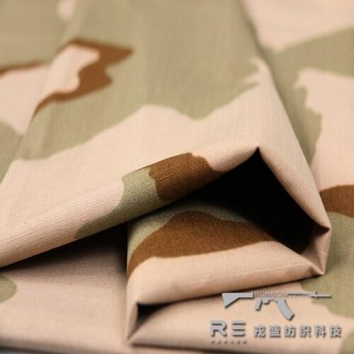 TC Plaid Polyester Cotton Fabric US Army Tricolor Desert Camouflage Cloth Army Fan DIY Fabric