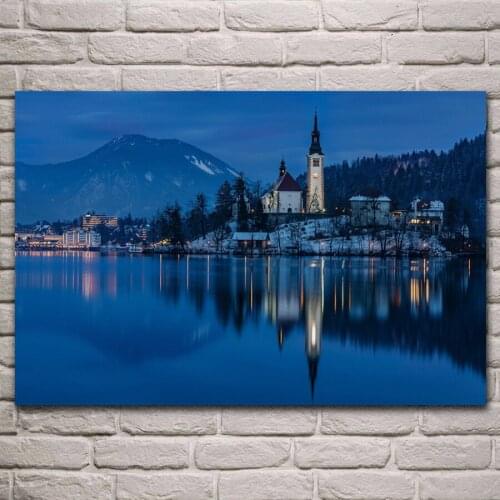 Lake bled slovenia julian alps landscape artwork posters on the wall picture home living room decoration for bedroom KH786