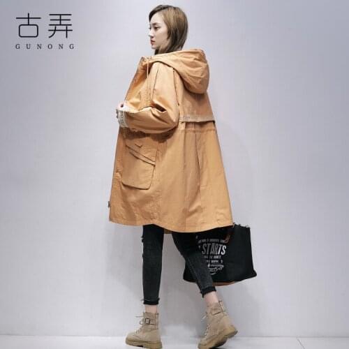 Windbreaker Womens Middle and Long New Style in Spring 2021