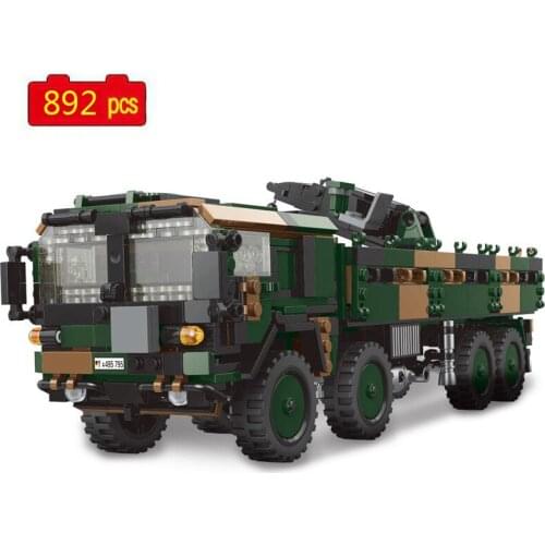 World War II Military Series WW2 German 8*8 Wheeled Crane Truck Building Blocks Bricks Toys Gifts