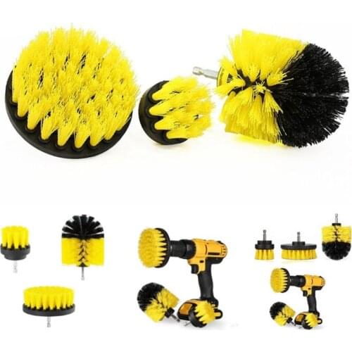 3PCS Electric Scrubber Cleaning Brush Drill Kit For Kitchen Bathroom Nylon Brushes Household High Quality Dust Removal Product